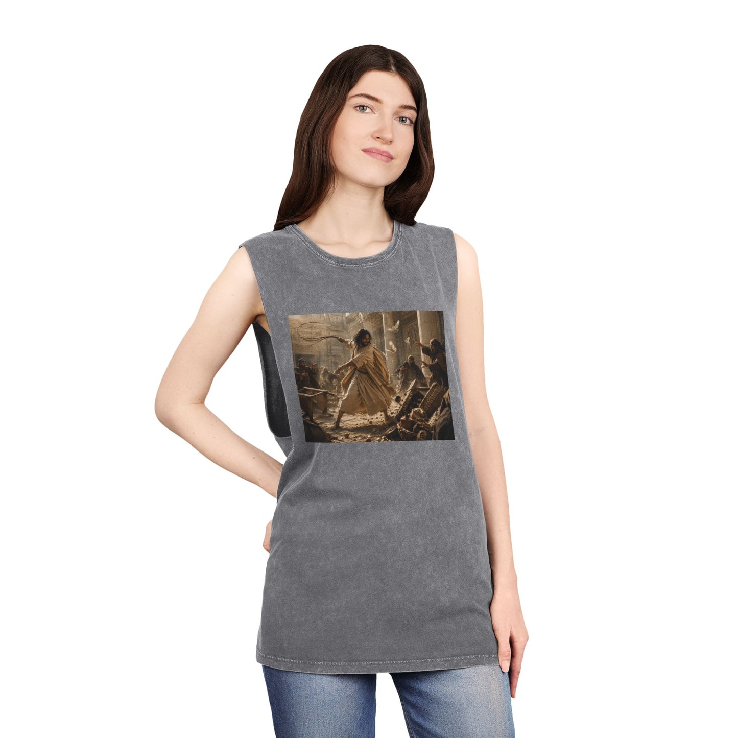 Flipping Tables - Unisex Stonewash Tank Top