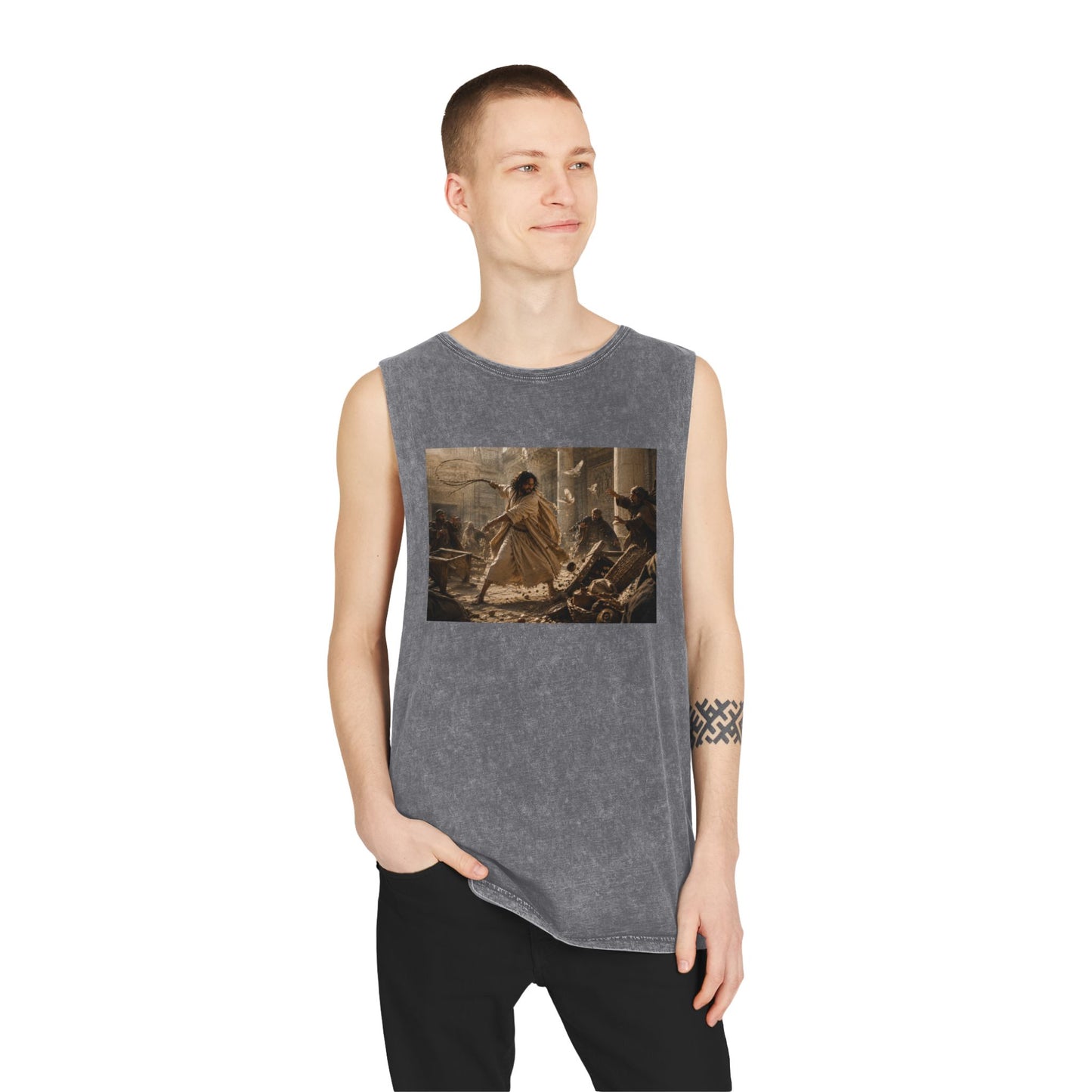 Flipping Tables - Unisex Stonewash Tank Top